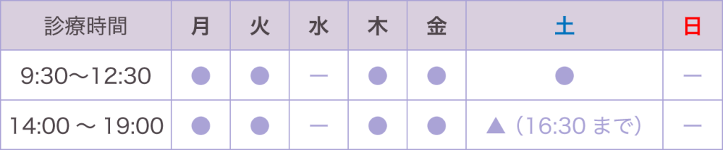 さがのあおい歯科診療時間